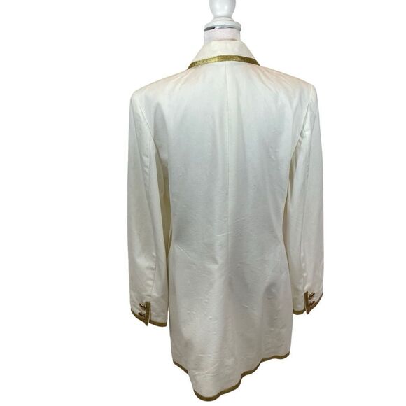 Vintage Lillie Rubin Ivory and Gold Double Breasted Blazer Size 10 Made in USA - Picture 7 of 14